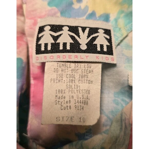 90s Vintage Girls Party Dress Size 10 Pastel Floral Print - Picture 4 of 6